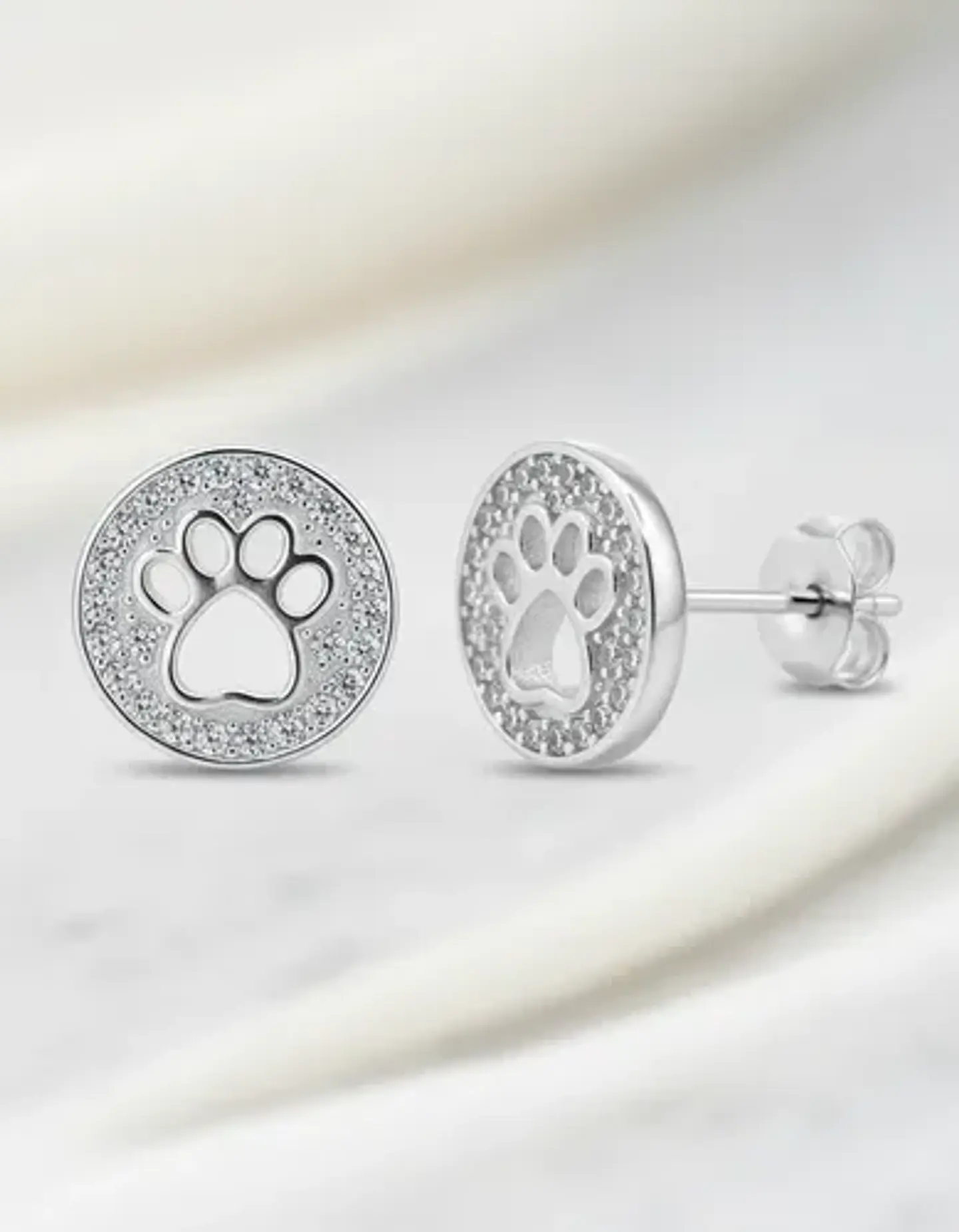 Aros De Plata 925 Diseño Huella De Mascotas 3