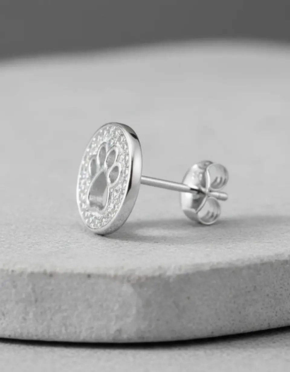 Aros De Plata 925 Diseño Huella De Mascotas 4