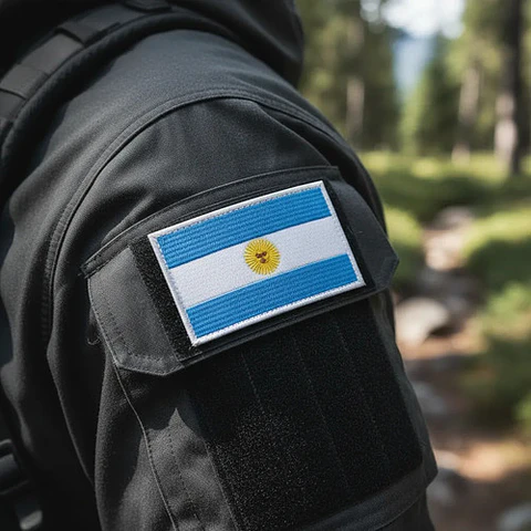 Parches Para Ropa - Bandera Argentina / Parche Con Velcro