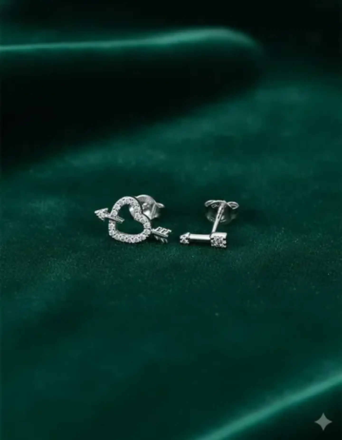 Aros De Plata 925 Diseño Corazón Flechado 1