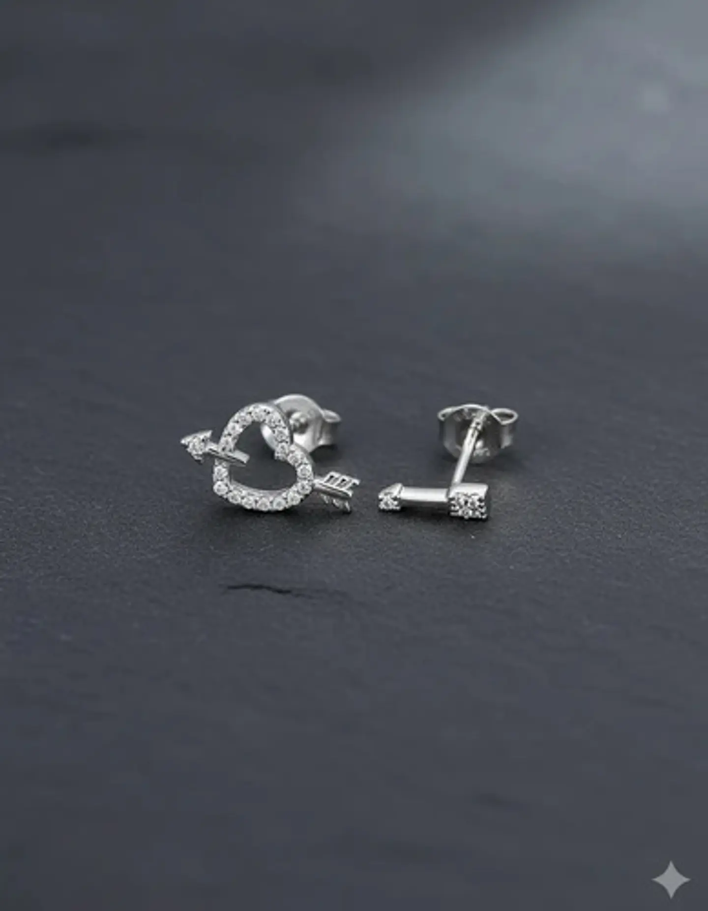 Aros De Plata 925 Diseño Corazón Flechado 3