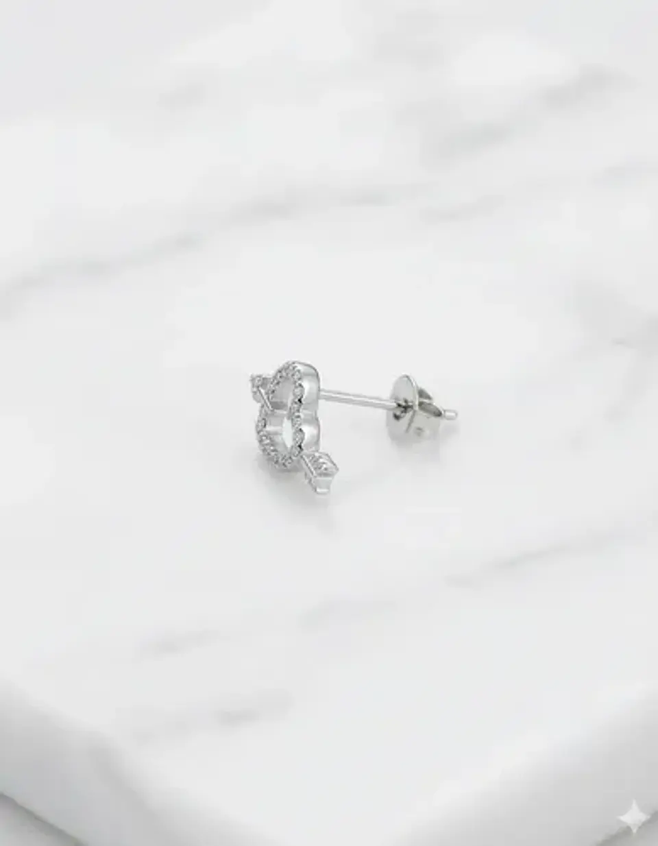 Aros De Plata 925 Diseño Corazón Flechado 5