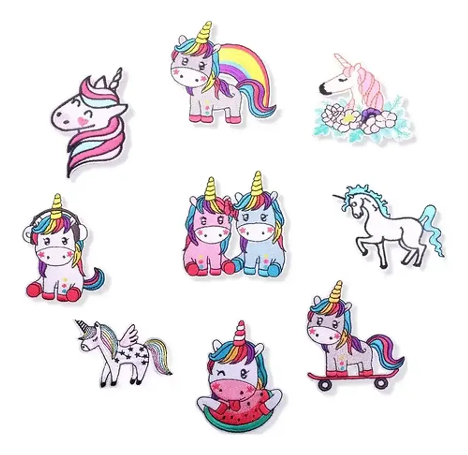 Unicornios / Set 9 Parches Bordados Para Ropa De Uunicornios 1