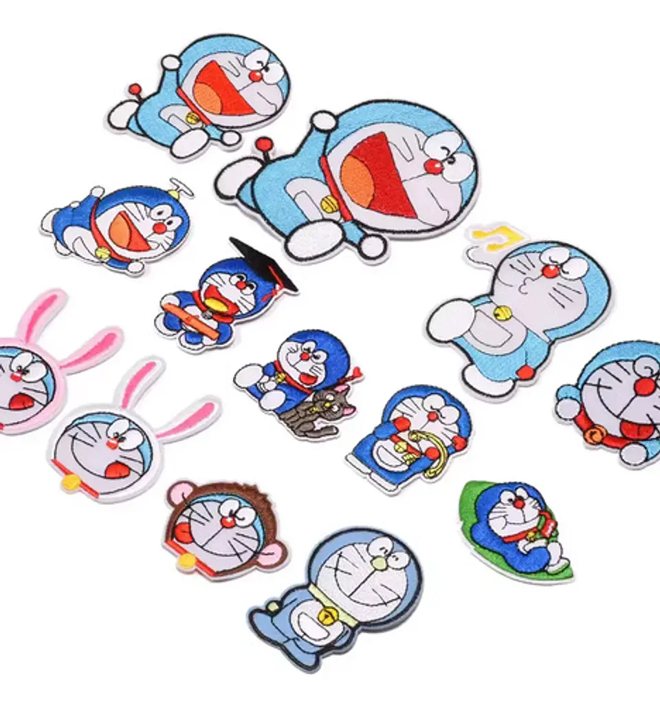 Doraemon El Gato Cósmico / Set 13 Parches Bordados Para Ropa 1