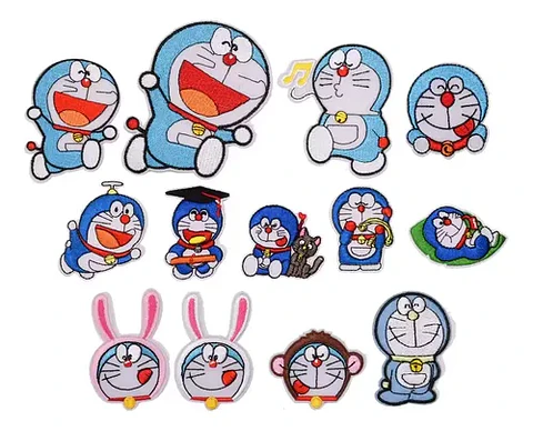 Doraemon El Gato Cósmico / Set 13 Parches Bordados Para Ropa