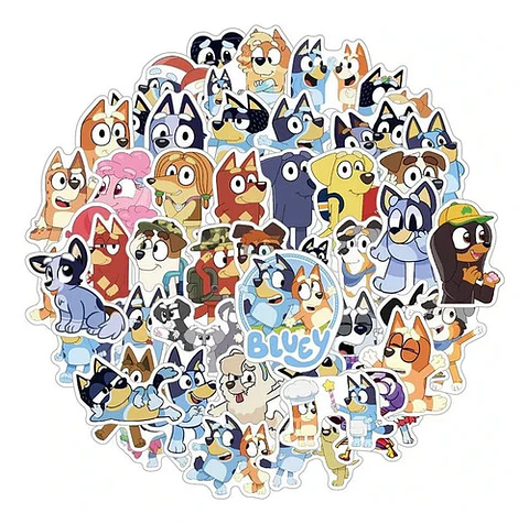 Bluey - Set De 50 Stickers / Calcomanías