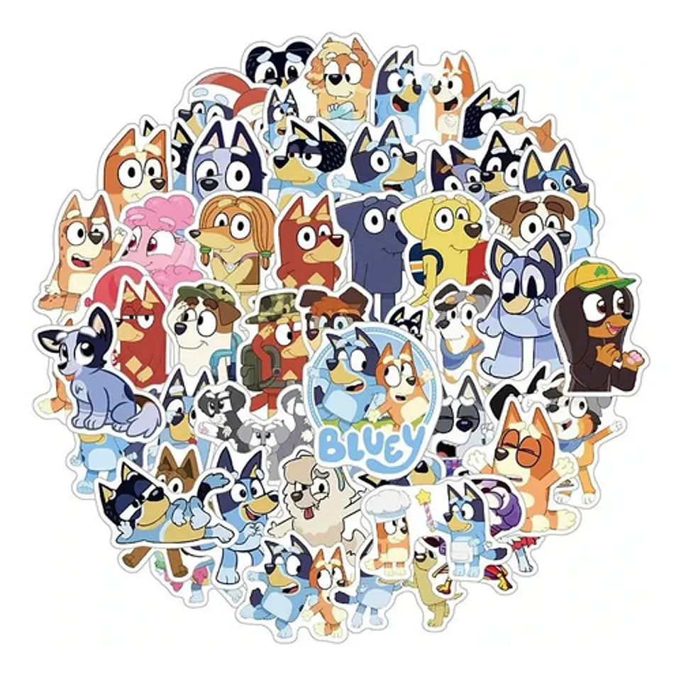 Bluey - Set De 50 Stickers / Calcomanías 1