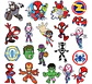 Super Heroes / Marvel / Set 20 Parches Bordados Para Ropa - Miniatura 2