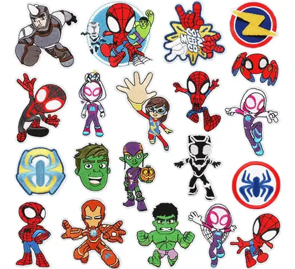 Super Heroes / Marvel / Set 20 Parches Bordados Para Ropa 2