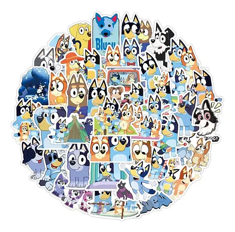 Set 100 Stickers De Bluey - Pegatinas / Calcomanias