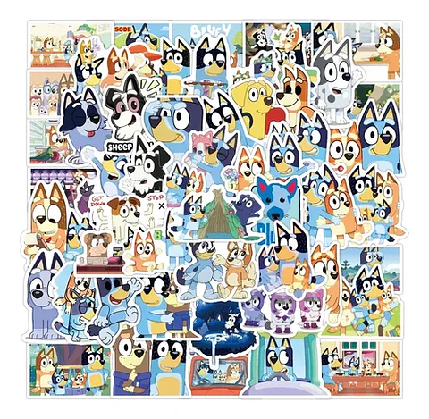 Set 100 Stickers De Bluey - Pegatinas / Calcomanias