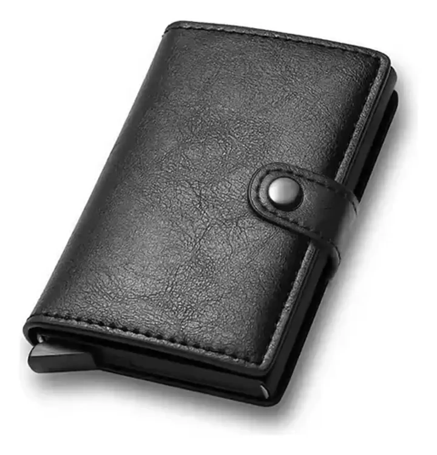 Billetera Tarjetero De Cuero Premium Con Broche 3