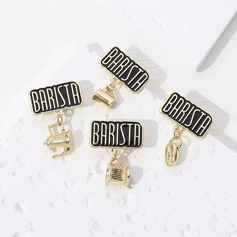Pins De Barista /  I Love Baristas / Broches Metálicos