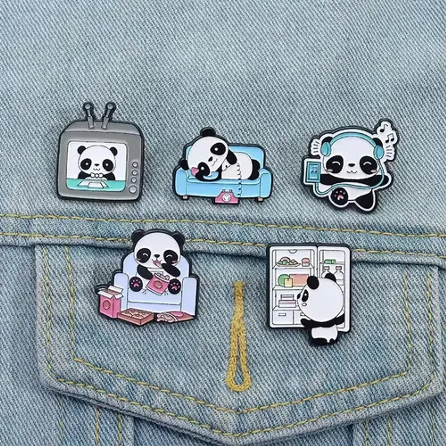 Pins De Panda Kawaii / I Love Panda / Pines Metalicos 3