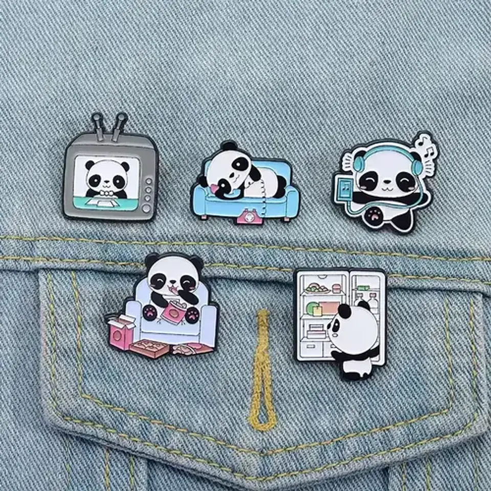 Pins De Panda Kawaii / I Love Panda / Pines Metalicos 3