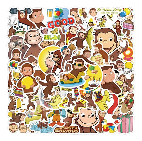 Jorge El Curioso - Set De 50 Stickers / Calcomanias