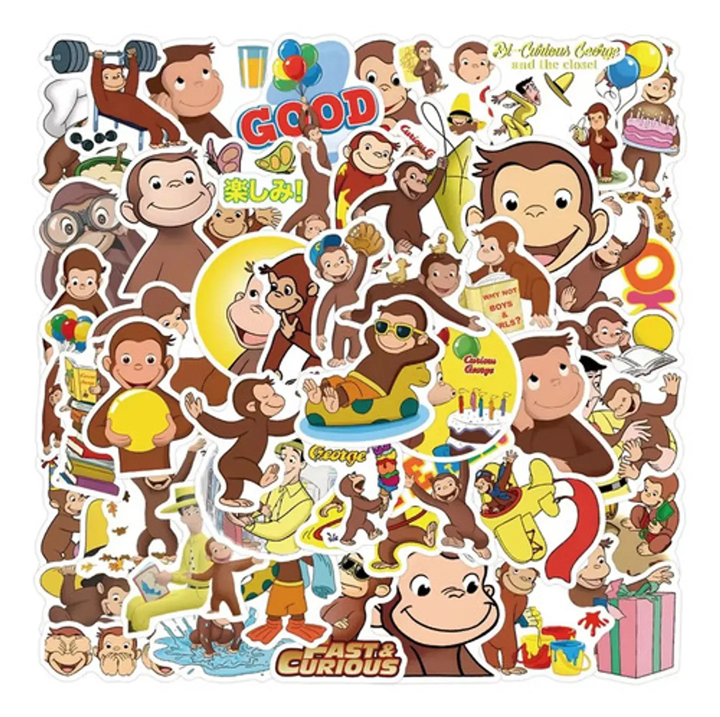 Jorge El Curioso - Set De 50 Stickers / Calcomanias 1