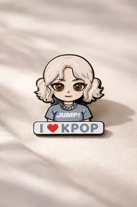 Pins De I Love K Pop / I Love K Pop /  Broches Metálicos