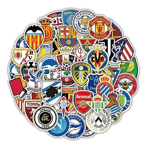 Clubes De Fútbol - Set De 50 Stickers / Calcomanías 