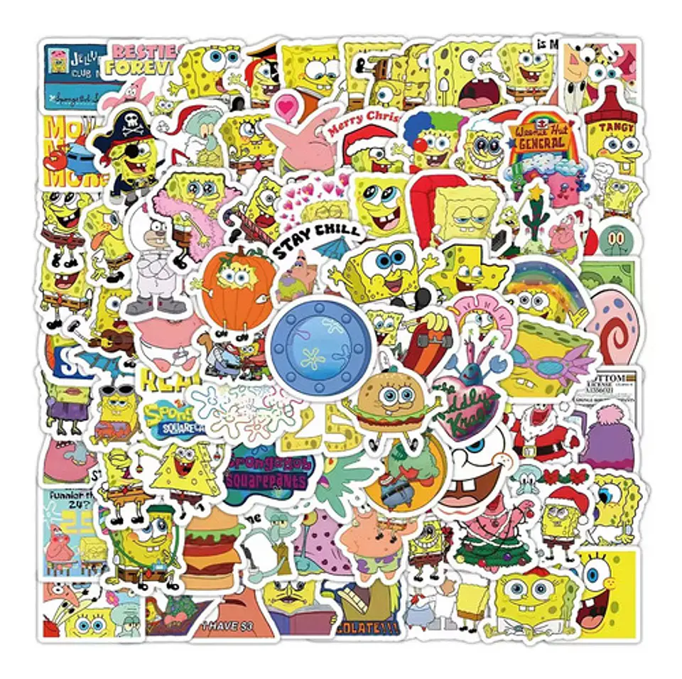 Pack 100 Stickers De Bob Esponja - Pegatinas / Calcomanias 1