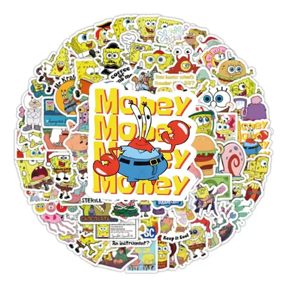 Pack 100 Stickers De Bob Esponja - Pegatinas / Calcomanias 3