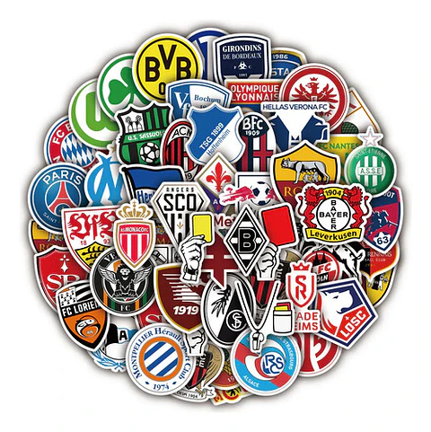 Pack 100 Stickers De Escudos De Futbol - Pegatinas