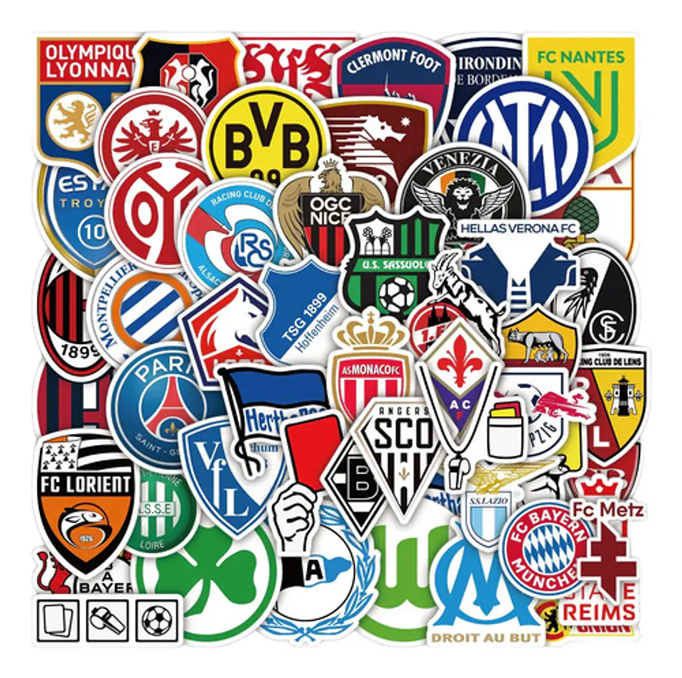 Pack 100 Stickers De Escudos De Futbol - Pegatinas 4