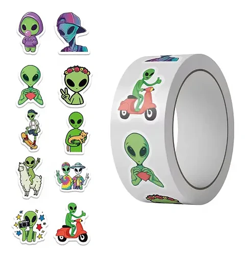 Extraterrestres - Set 500 Stickers / Rollo De Pegatinas