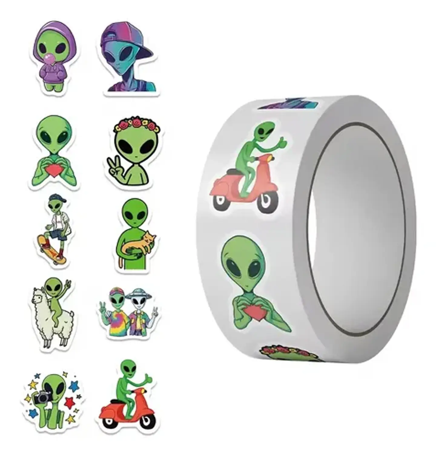 Extraterrestres - Set 500 Stickers / Rollo De Pegatinas 1