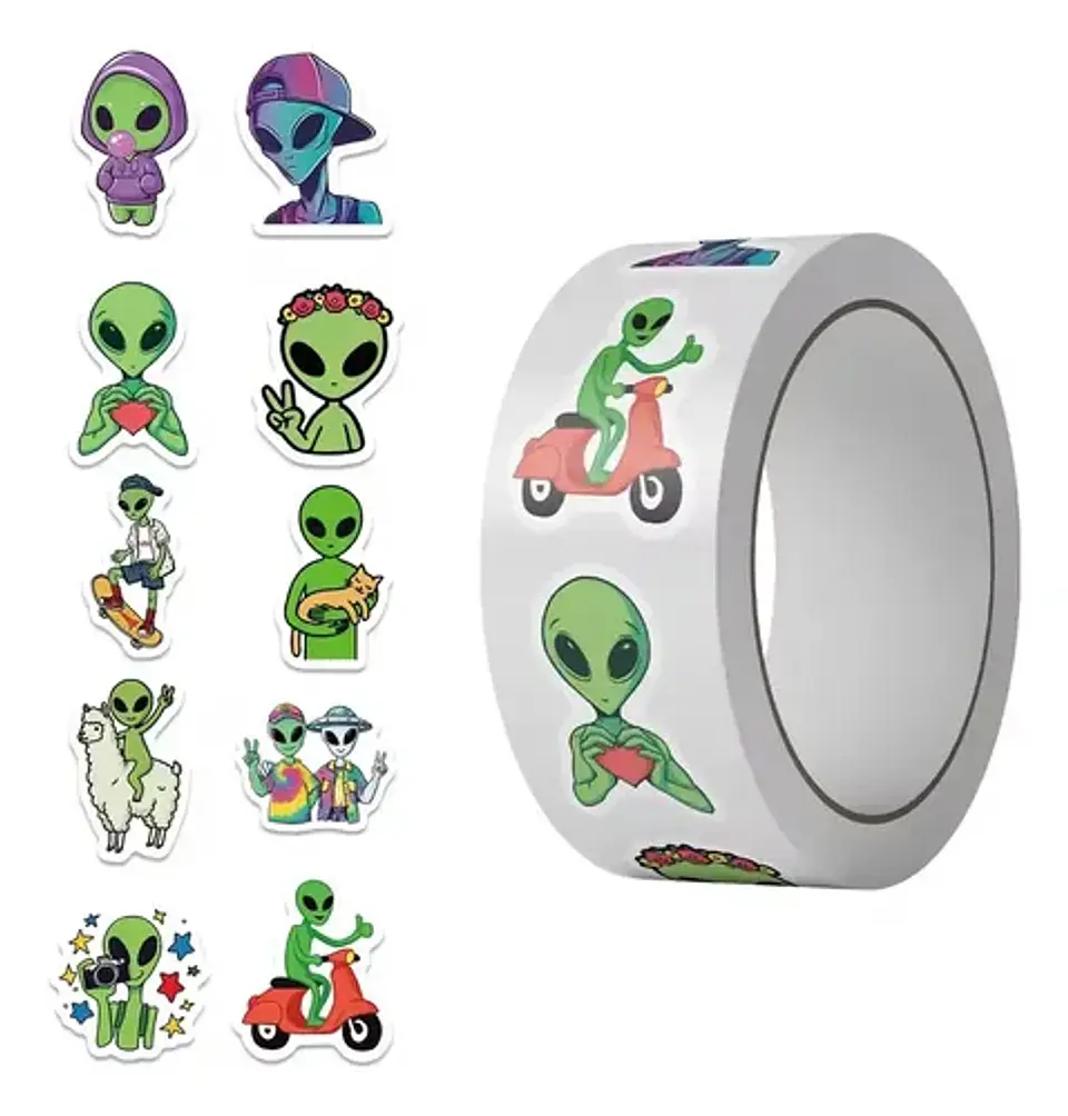 Extraterrestres - Set 500 Stickers / Rollo De Pegatinas 1