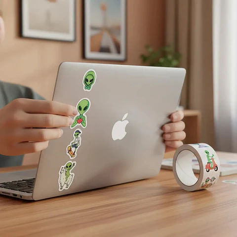 Extraterrestres - Set 500 Stickers / Rollo De Pegatinas