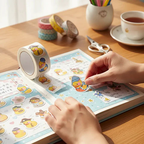 Patitos - Set 500 Stickers / Rollo De Pegatinas