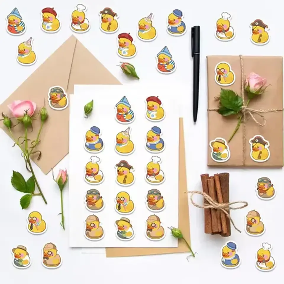 Patitos - Set 500 Stickers / Rollo De Pegatinas 3