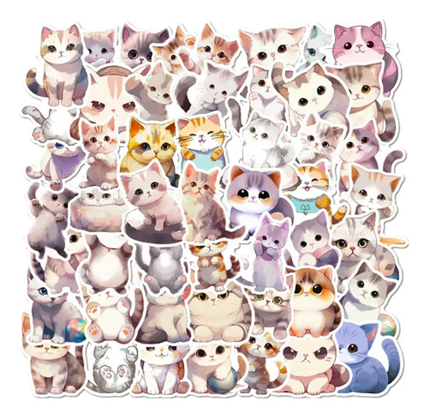 50 Stickers De Gatos Michi Mininos - Etiquetas Autoadhesivas 1