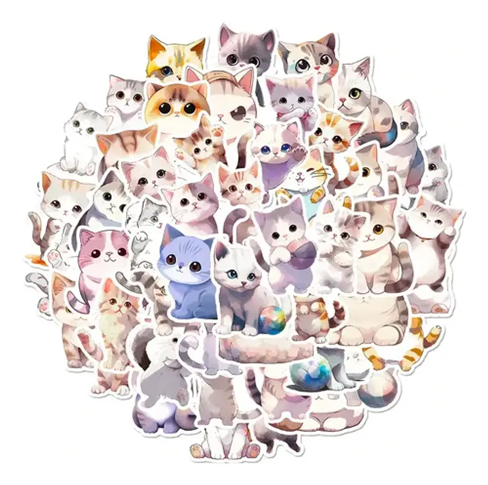 50 Stickers De Gatos Michi Mininos - Etiquetas Autoadhesivas 4