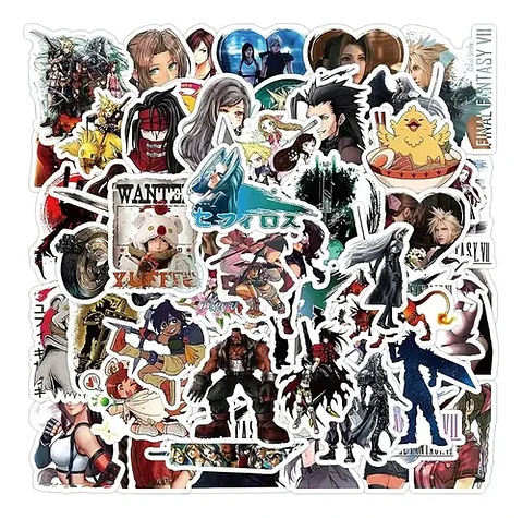 World Of Final Fantasy Vii - Set De 50 Stickers / Calcomanía