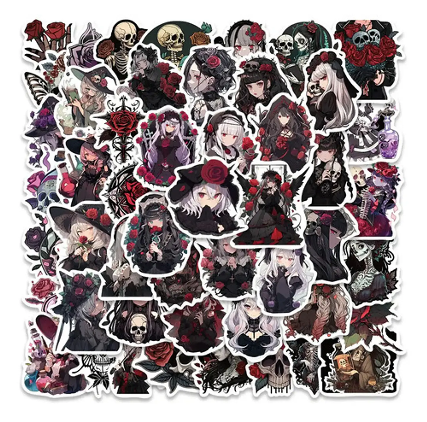 50 Stickers De Estilo Gótico Dark- Etiquetas Autoadhesivas 1