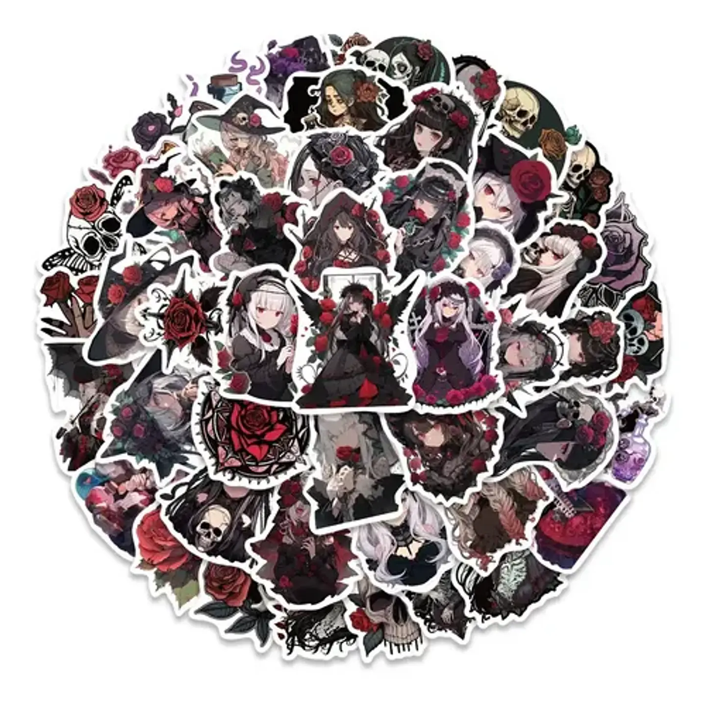 50 Stickers De Estilo Gótico Dark- Etiquetas Autoadhesivas 4