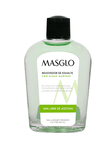 REMOVEDOR DE ESMALTE TRADICIONAL MASGLO CON ALGAS MARINAS 60 ML