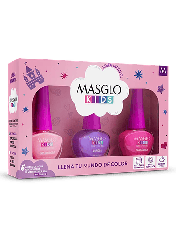 KIT PRINCESA ESMALTE MASGLO KIDS 8ML