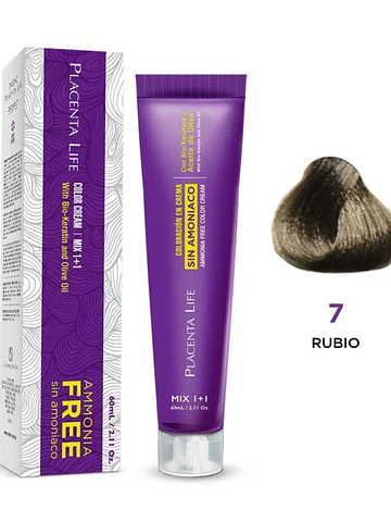 Tinte para Cabello Unisex Placenta Life 7 Rubio 60ML
