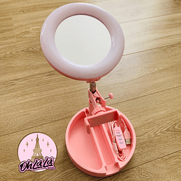           Espejo con luz led 💖 rosado 