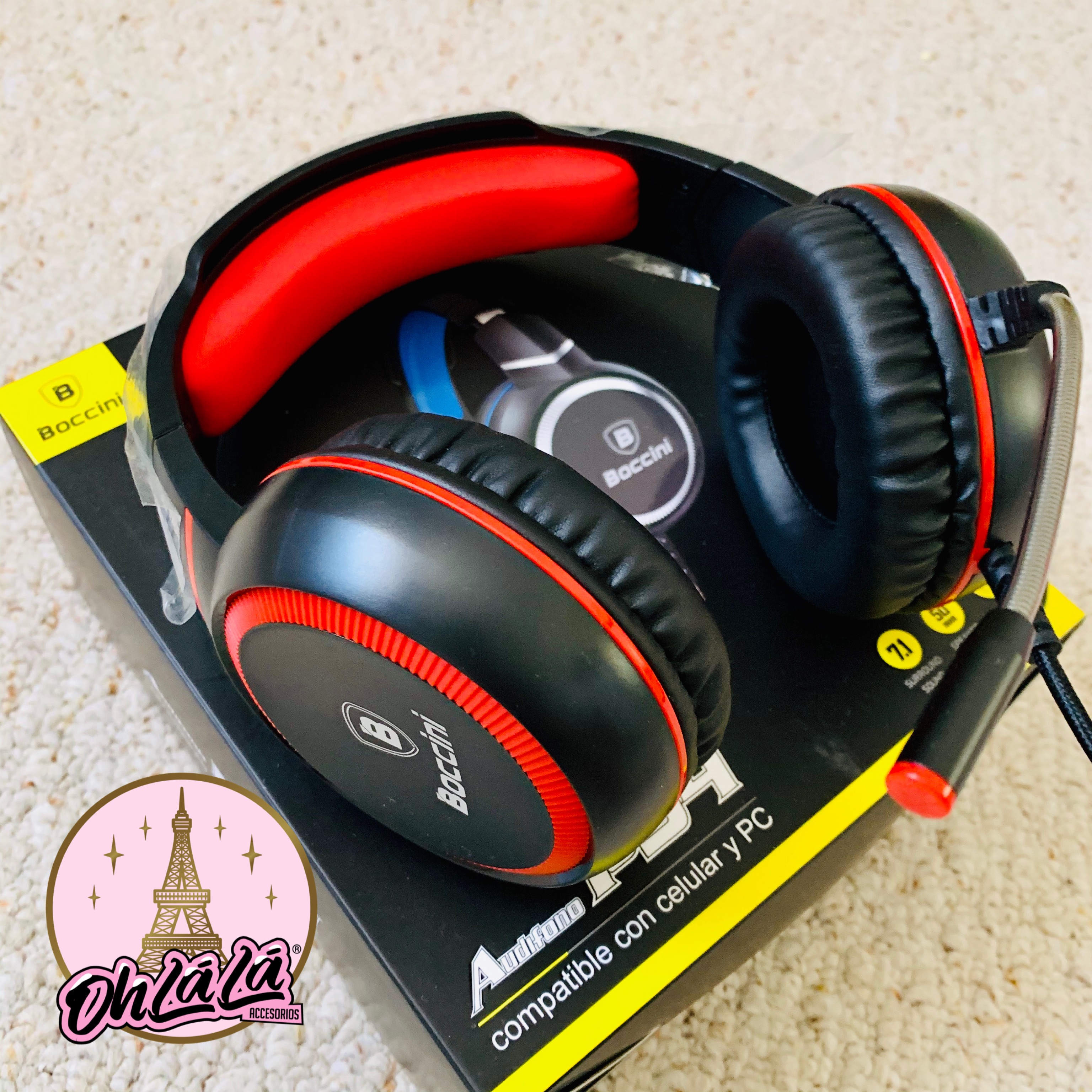 Audífono Gamer Rojo Basic