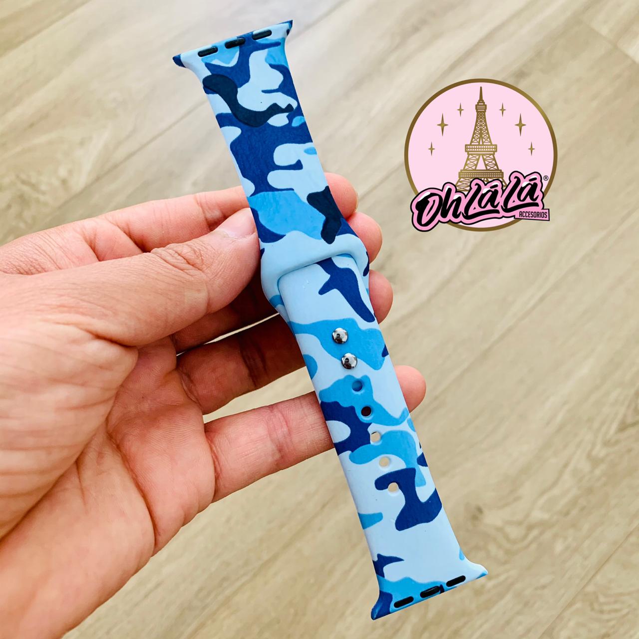 Correa camuflaje celeste