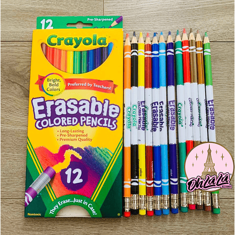 12 lápices de colores borrables crayola