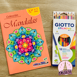 Pack mandala + lápices de colores 
