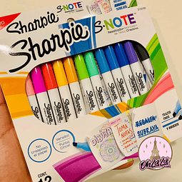 12 lápices sharpie resaltador/ marcador de texto creativo 