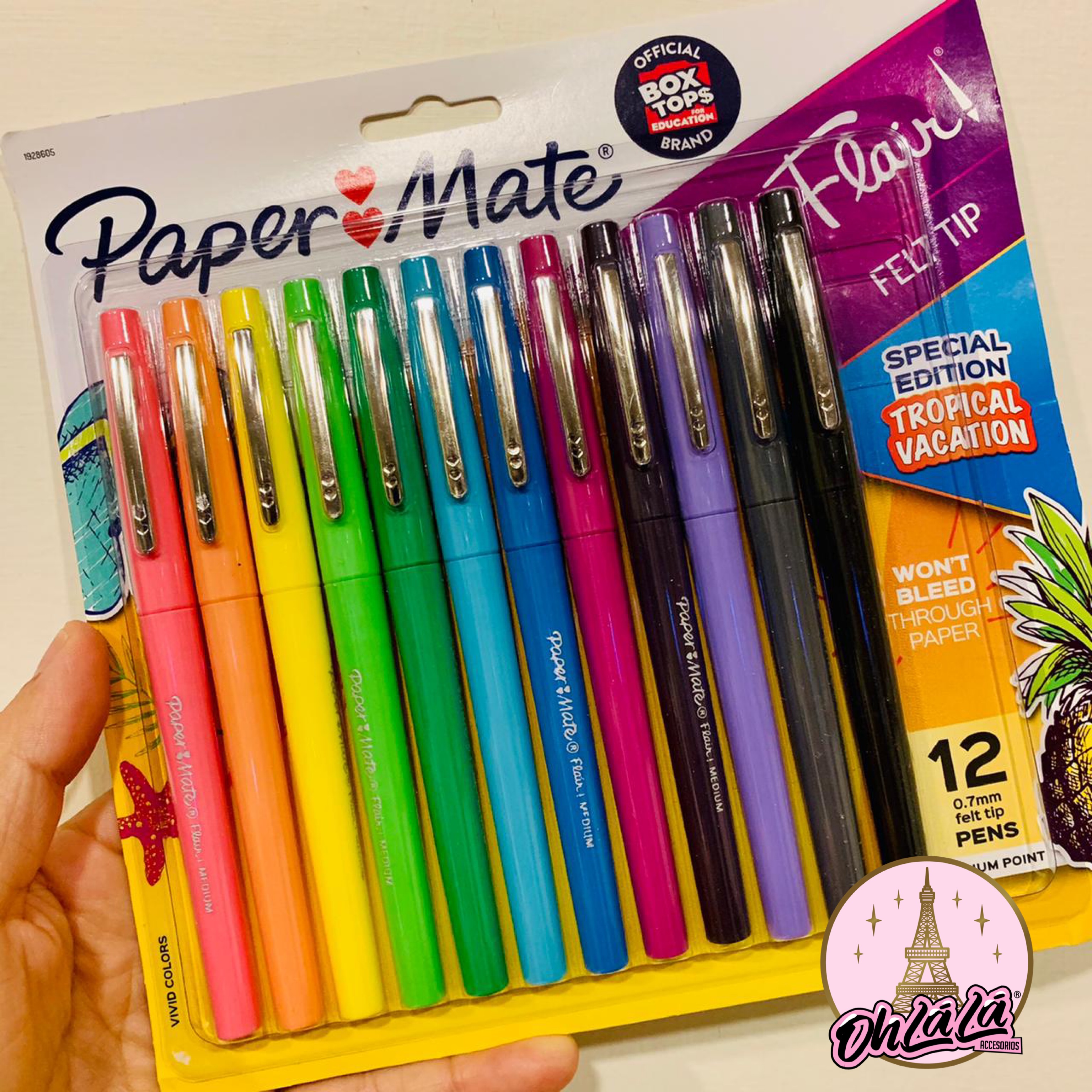 12 colores paper mate