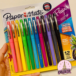 12 colores paper mate 