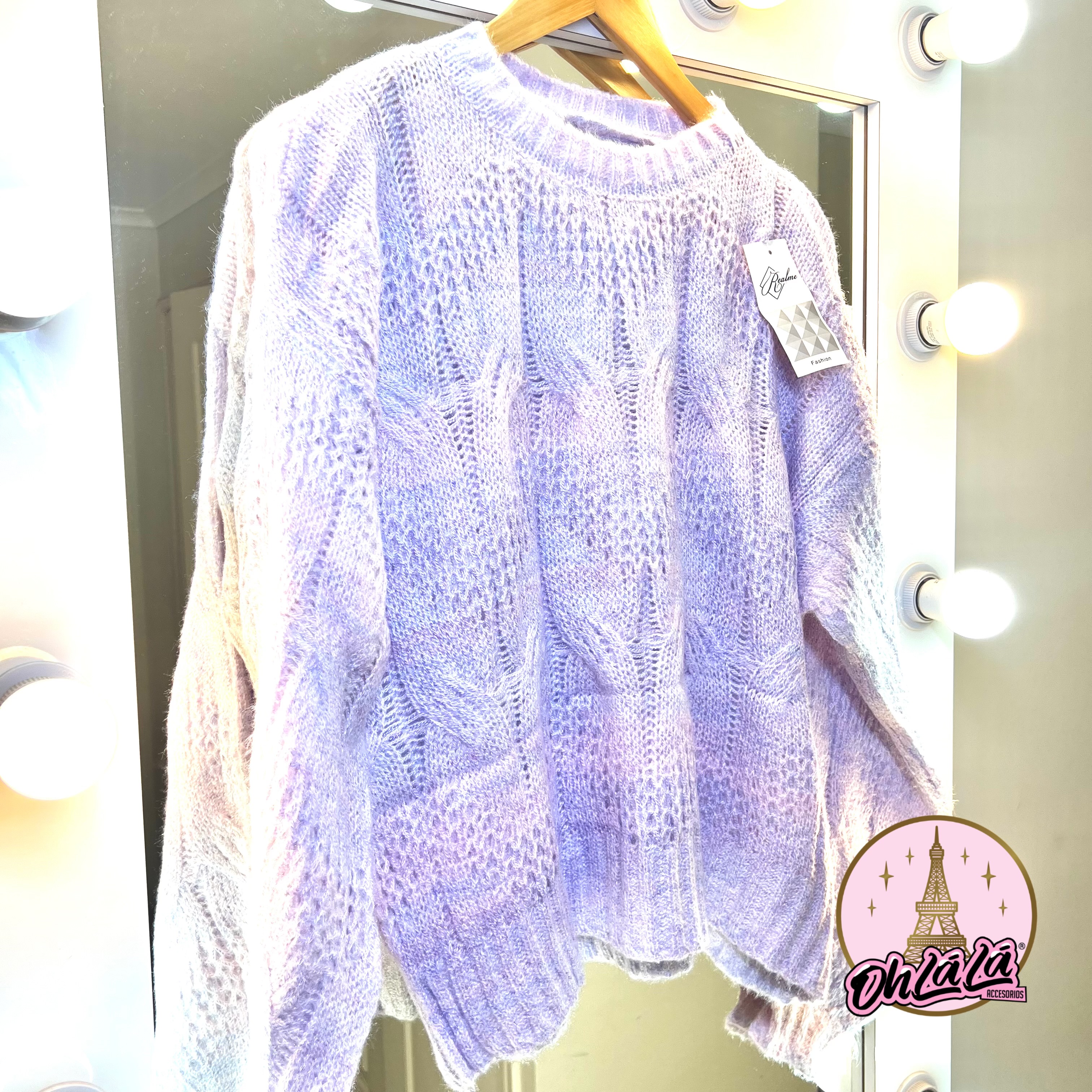 Chaleco brillo colores pastel morado